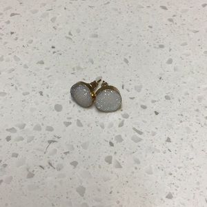 White Sparkly Studs